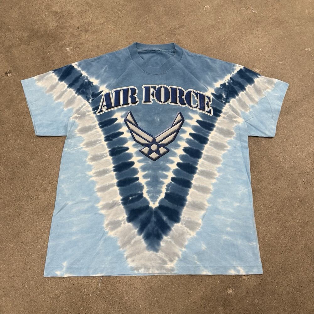 Vintage LIQUID BLUE U.S. Air Force T-Shirt Large Tie Dye Single Stitch